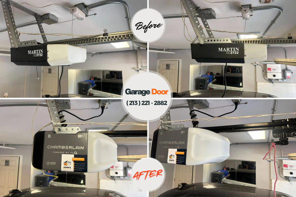 Before and after: garage door repair Hopewell Junction, NY